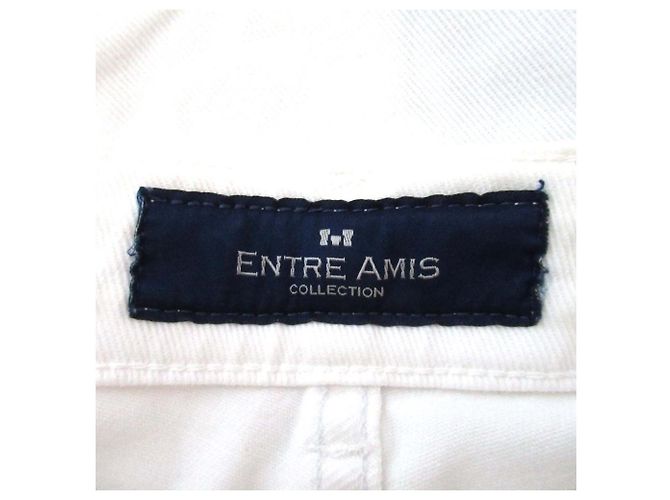 Autre Marque Pantalones de denim stretch con reparaciones ENTRE AMIS Blanco - vista 9
