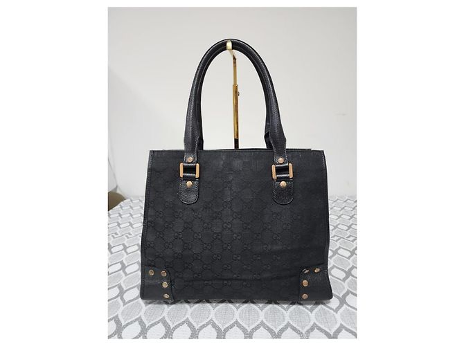 Tote Gucci GG Canvas Nailhead Black Nero - vista 3