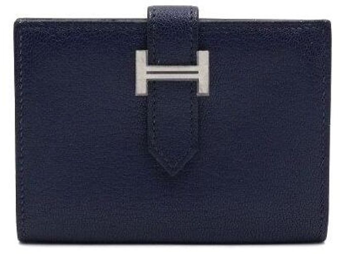 Trim Hermès App Song Kartenetui in Blau mit silbernem Rand - Ansicht 2