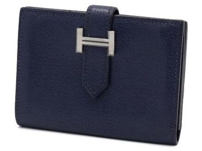 Trim Hermès App Song Kartenetui in Blau mit silbernem Rand - Ansicht 3