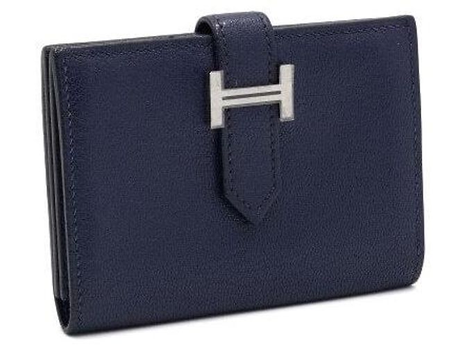Trim Hermès App Song Kartenetui in Blau mit silbernem Rand - Ansicht 4