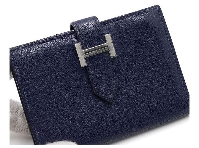 Trim Hermès App Song Kartenetui in Blau mit silbernem Rand - Ansicht 5