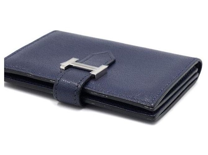 Trim Hermès App Song Kartenetui in Blau mit silbernem Rand - Ansicht 9