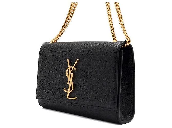 Saint Laurent Borsa a tracolla Classic Kate Small Monogram con catena dorata Nero - vista 2