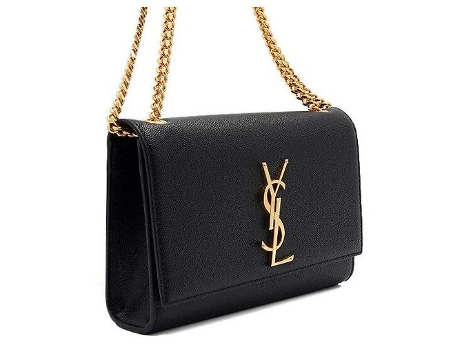 Saint Laurent Borsa a tracolla Classic Kate Small Monogram con catena dorata Nero - vista 3