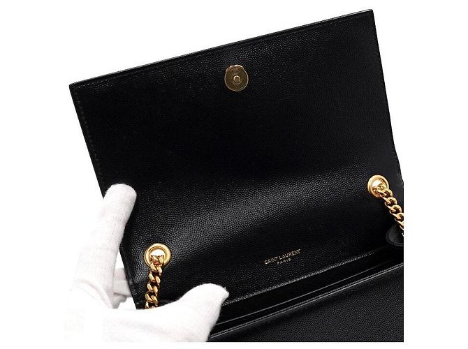 Saint Laurent Borsa a tracolla Classic Kate Small Monogram con catena dorata Nero - vista 6