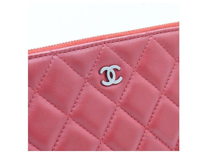 Chanel Clutch piccola con logo CC classico in agnello rosso - view 5