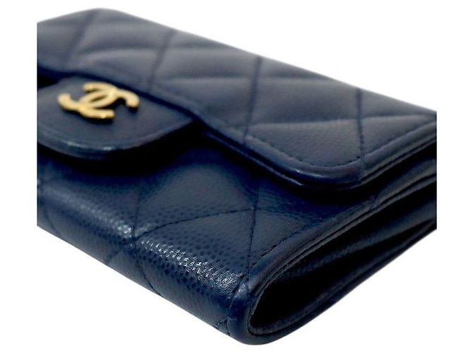 Chanel Kartenetui aus Navy Caviar Leder Blau - Ansicht 5