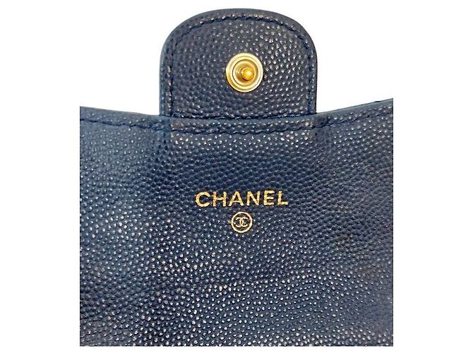 Chanel Kartenetui aus Navy Caviar Leder Blau - Ansicht 7