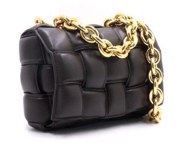 Bottega Veneta Borsa Tote Cassette con manico superiore e tracolla a catena Intrecciato Pondenate Brown Marrone - vista 3