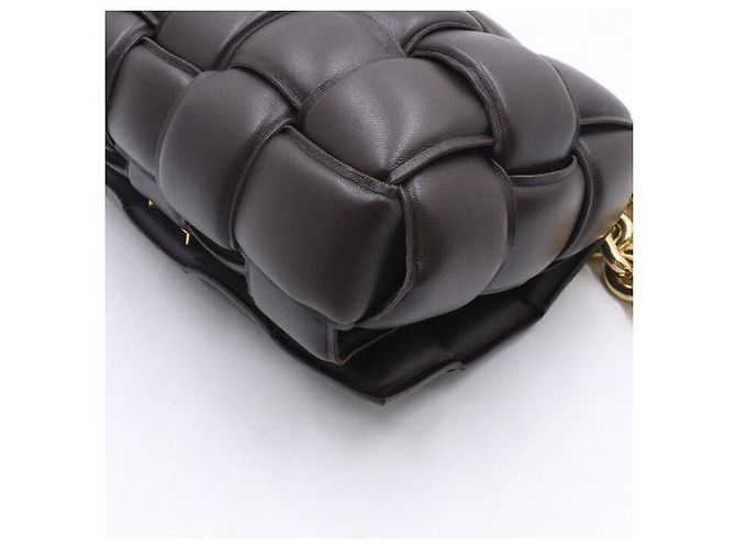 Bottega Veneta Borsa Tote Cassette con manico superiore e tracolla a catena Intrecciato Pondenate Brown Marrone - vista 6