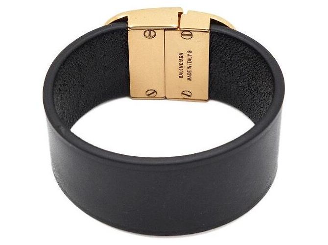 Balenciaga Bracciale da donna con cinturino in pelle e logo BB nero - vista 4