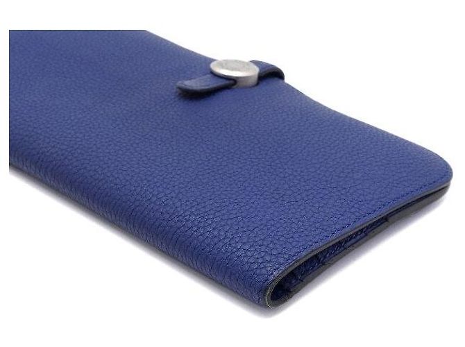 Hermès Navy Clemence Silver Trim Long Wallet Blue - view 9