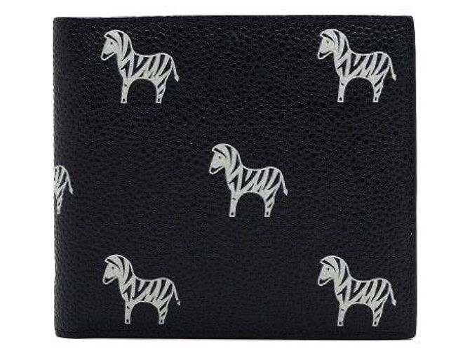 Thom Browne Black Leather Zebra Print Billfold Wallet - view 2