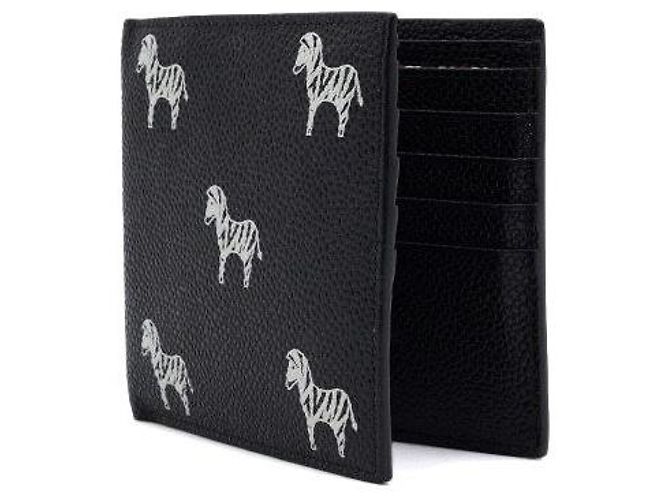 Thom Browne Black Leather Zebra Print Billfold Wallet - view 3