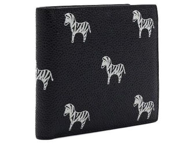 Thom Browne Black Leather Zebra Print Billfold Wallet - view 4