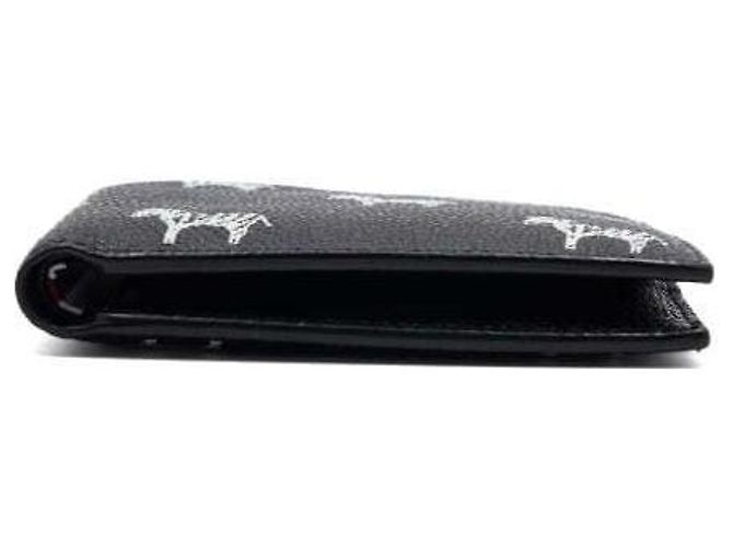 Thom Browne Black Leather Zebra Print Billfold Wallet - view 7