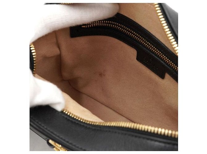 Horsebit 1955 Gucci Piccola borsa a tracolla e a flap in pelle nera con morsetto - vista 6