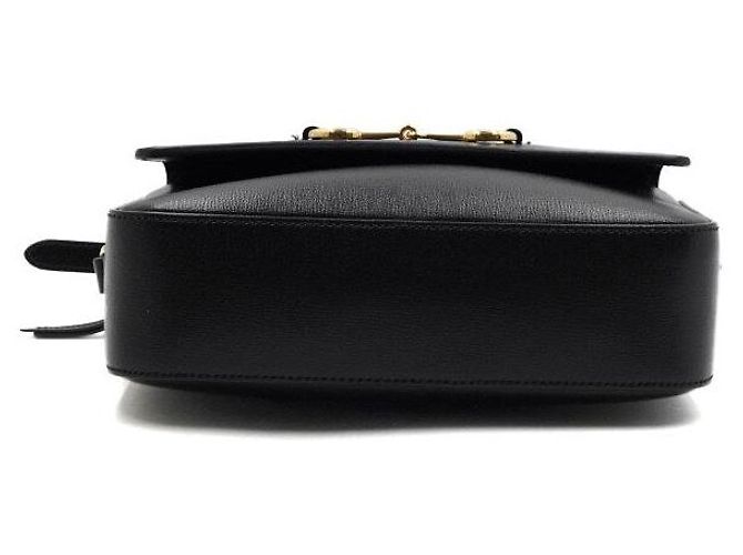Horsebit 1955 Gucci Piccola borsa a tracolla e a flap in pelle nera con morsetto - vista 7