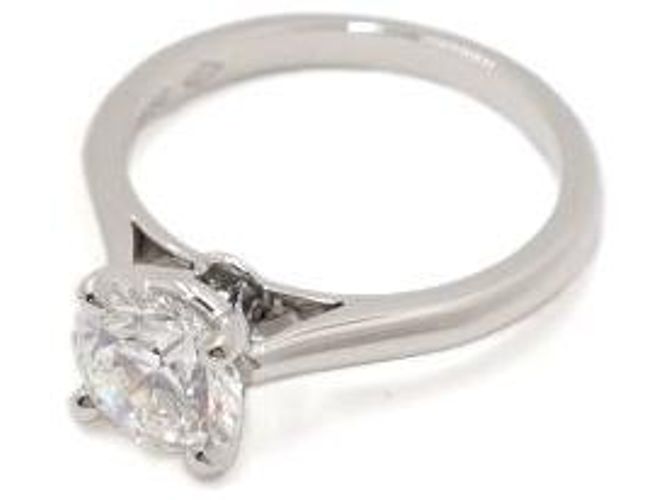 Cartier Platin Solitär Diamant Ehering Größe Silber - Ansicht 2