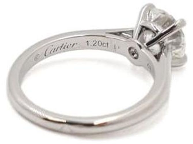 Cartier Platin Solitär Diamant Ehering Größe Silber - Ansicht 4