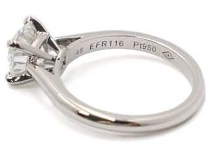 Cartier Platin Solitär Diamant Ehering Größe Silber - Ansicht 5