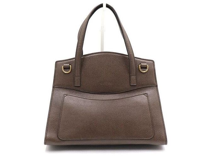 Gucci Borsa Tote e Borsa a Spalla a Tracolla in Pelle Marrone con Farfalla di Cristallo e Manico Superiore - vista 5