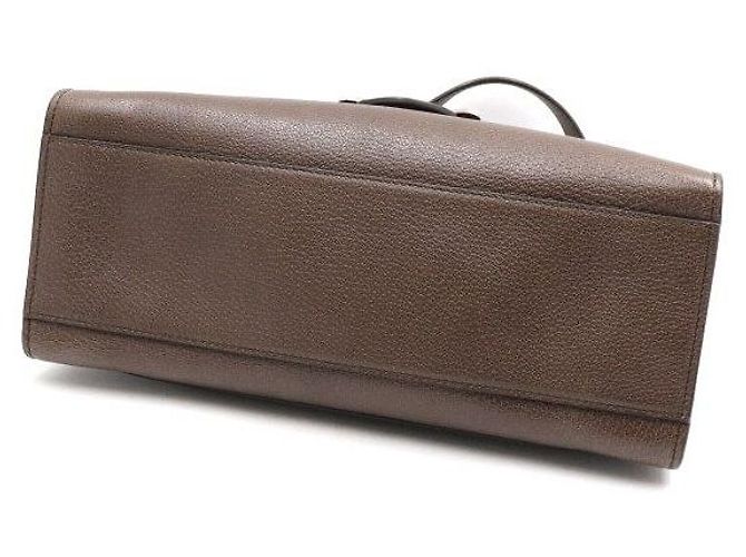 Gucci Borsa Tote e Borsa a Spalla a Tracolla in Pelle Marrone con Farfalla di Cristallo e Manico Superiore - vista 7