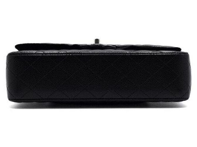 Chanel Borsa a tracolla Black Caviar Classic Medium con catena argentata Nero - vista 10