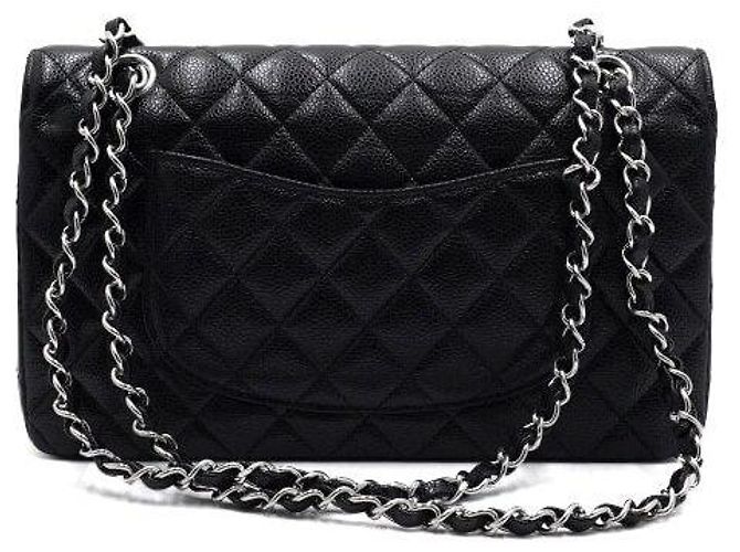 Chanel Borsa a tracolla Black Caviar Classic Medium con catena argentata Nero - vista 5