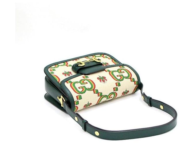 Gucci Canvas Horsebit Schultertasche Limitierte Edition Golden - Ansicht 10