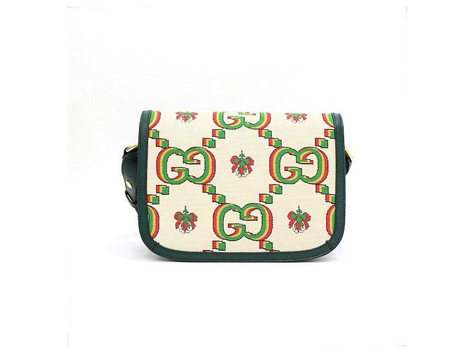 Gucci Canvas Horsebit Schultertasche Limitierte Edition Golden - Ansicht 5