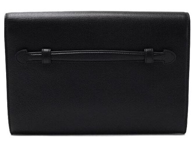 Gucci Clutch con patta in pelle nera - vista 4