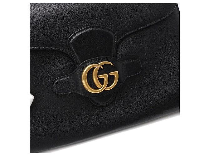 Gucci Clutch con patta in pelle nera - vista 7