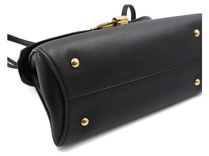 Salvatore Ferragamo Gold Gancini Margot Large Tote Bag mit Tragegriff Schwarz - Ansicht 8