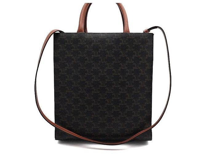 Céline Triomphe Small Vertical Cabas Tote und Schultertasche Schwarz - Ansicht 4