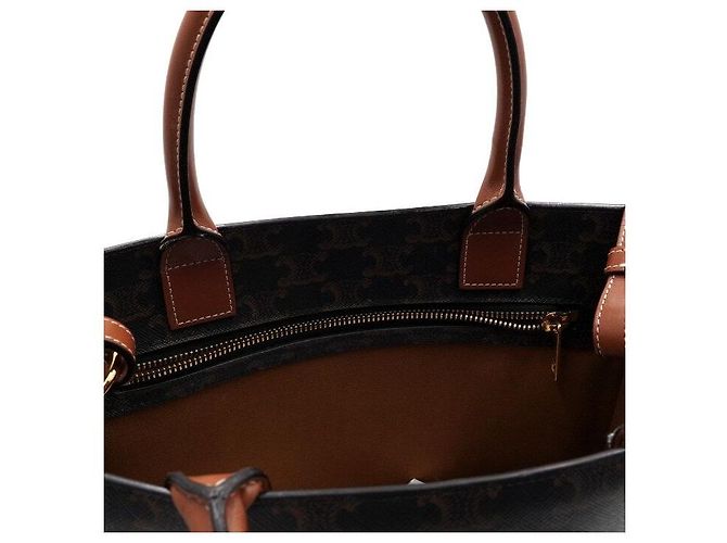 Céline Triomphe Small Vertical Cabas Tote und Schultertasche Schwarz - Ansicht 6