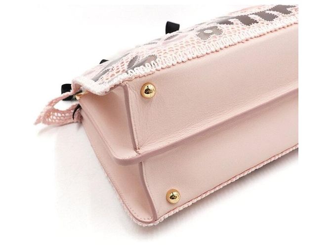 Fendi Borsa Tote Medium SEE YOU in PVC macramé rosa Peekaboo - vista 8