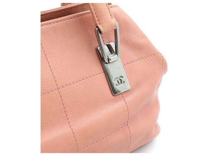 Chanel Borsa Tote e Borsa a Spalla in Caviar Soft Rosa con Cuciture CC Argentate - vista 10