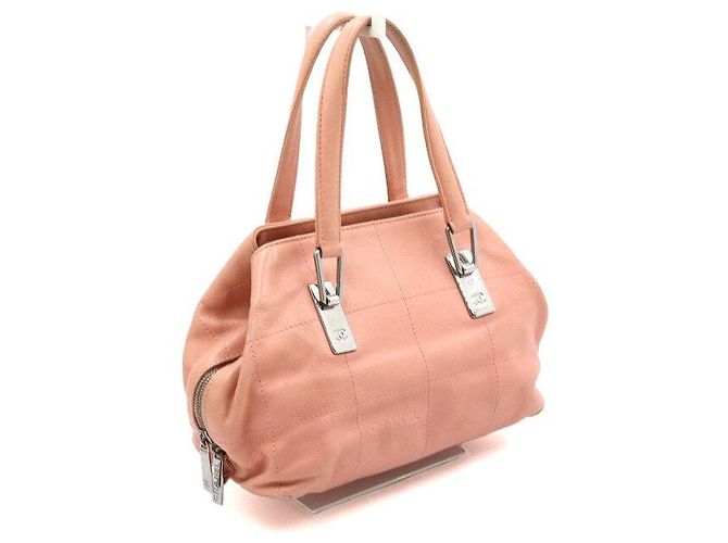 Chanel Borsa Tote e Borsa a Spalla in Caviar Soft Rosa con Cuciture CC Argentate - vista 3
