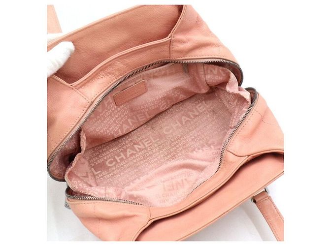 Chanel Borsa Tote e Borsa a Spalla in Caviar Soft Rosa con Cuciture CC Argentate - vista 5