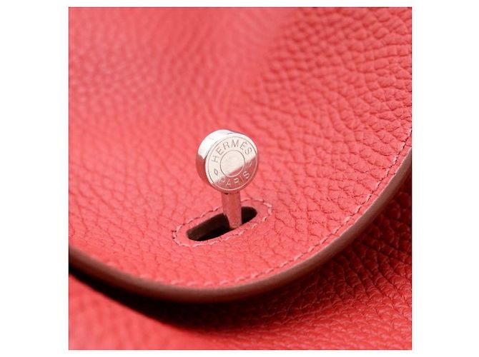 Hermès Borsa Tote e Borsa a Spalla LINDY Clemence con bordi argentati Rosso - vista 4