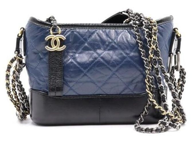 Chanel Borsa a tracolla piccola Gabrielle Hobo con catena e crossbody Blu - vista 2