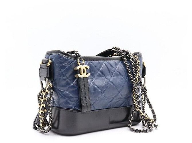 Chanel Borsa a tracolla piccola Gabrielle Hobo con catena e crossbody Blu - vista 4