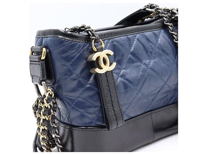 Chanel Borsa a tracolla piccola Gabrielle Hobo con catena e crossbody Blu - vista 5