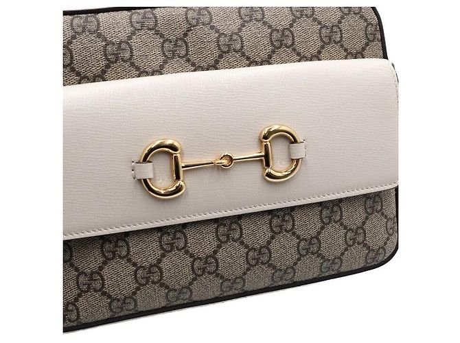 Horsebit 1955 Gucci Piccola borsa con patta e borsa a tracolla in pelle Horsebit Marrone - vista 10