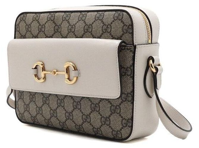 Horsebit 1955 Gucci Piccola borsa con patta e borsa a tracolla in pelle Horsebit Marrone - vista 2