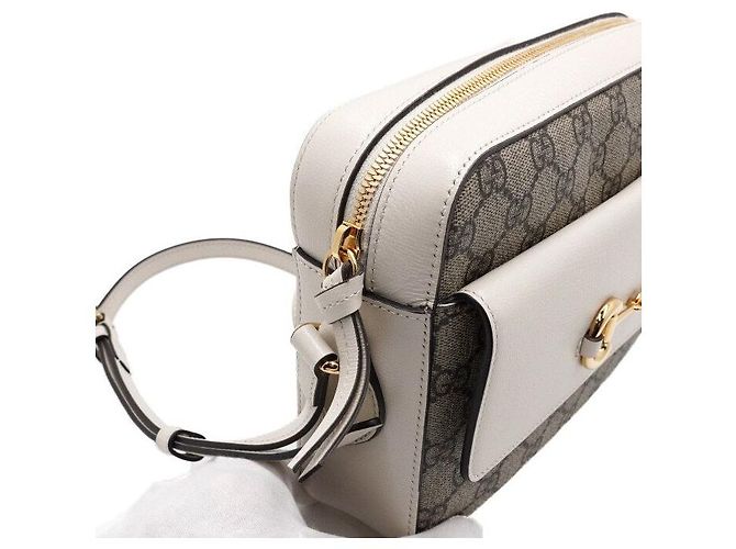 Horsebit 1955 Gucci Piccola borsa con patta e borsa a tracolla in pelle Horsebit Marrone - vista 8