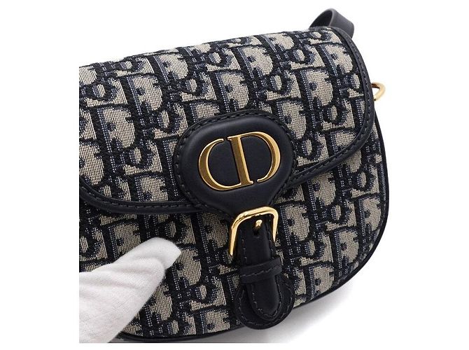Dior Piccola borsa a tracolla e crossbody Bobby da donna in jacquard obliquo blu - vista 11
