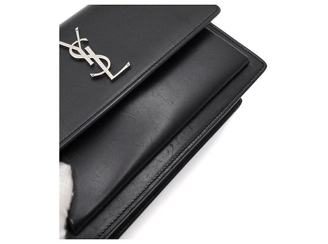 Saint Laurent Medium Sunset Monogram Black Schultertasche mit silberner Kette - Ansicht 10